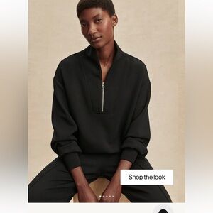 Varley Black Quarter-Zip Pullover